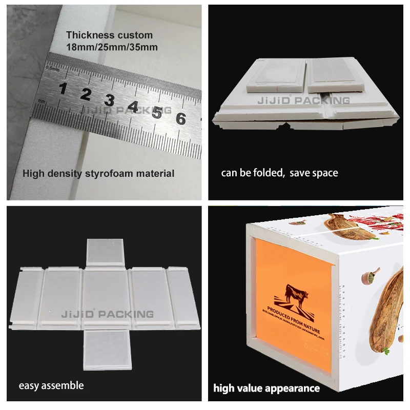 JiJiD Eps Insulated Box Frozen Fish Insulated Shipping Foam Boxes for Frozen Food Styrofoam Cooler Box