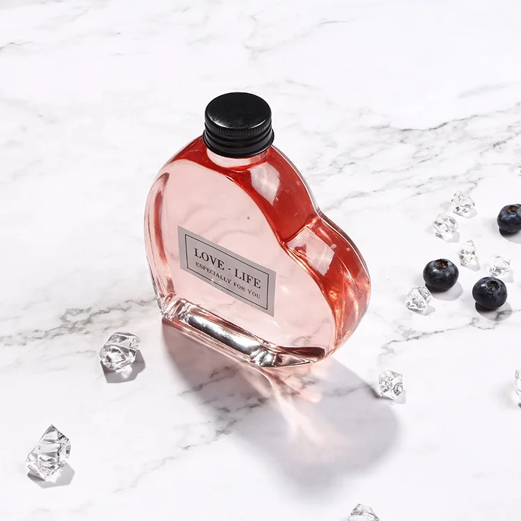 Custom Shape Empty Spirit 200ml Gin Glass Bottle for Liquor with Screw Cap Heart Shape Unique Shape