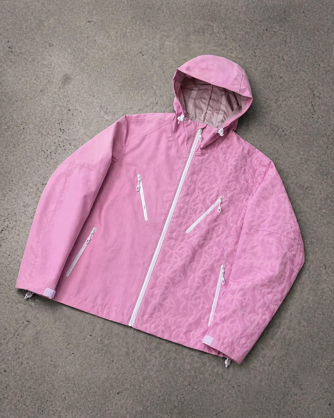 Custom Outdoor Windbreaker Hooded Coat Boxy Fit Zipper Polyester Nylon Windproof Shell All Over Printing Rain Waterproof Jacket gallery 9