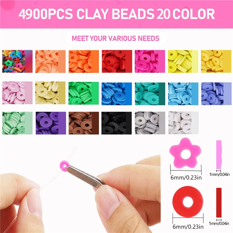 Wholesale 48 Plaid Color Diy Necklace Making Kit Clay Bead Bracelet Kit ...