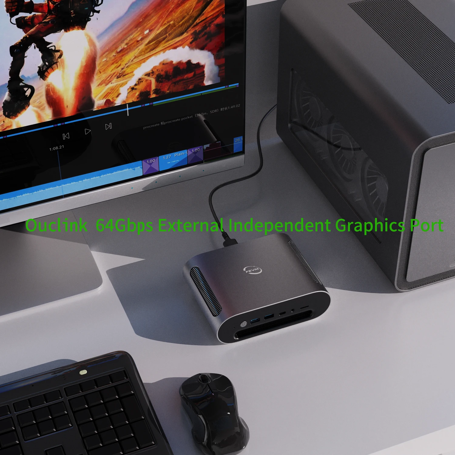 FEVM FA880 PRO - AMD Ryzen 7 8840HS Mini PC for Gaming