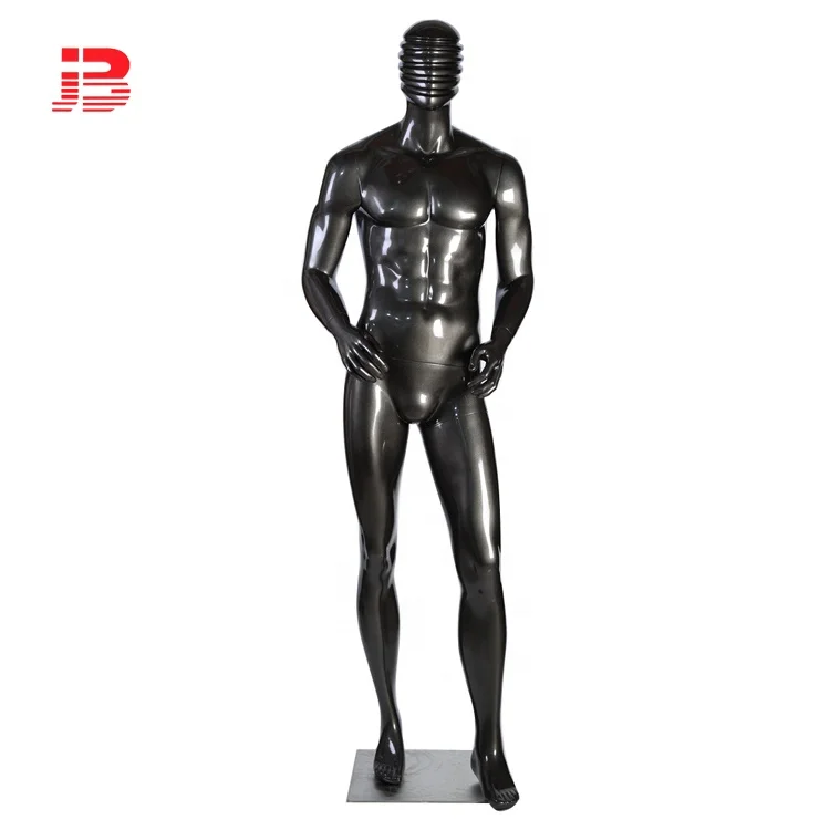 Full body gold standing male mannequin for window display