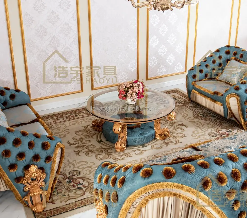 European Style Home Furniture Luxury Curved Sofa Chairs Premium Europe