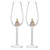 Verre à vin pétillant sapin de Noël plaqué or rose lot de deux