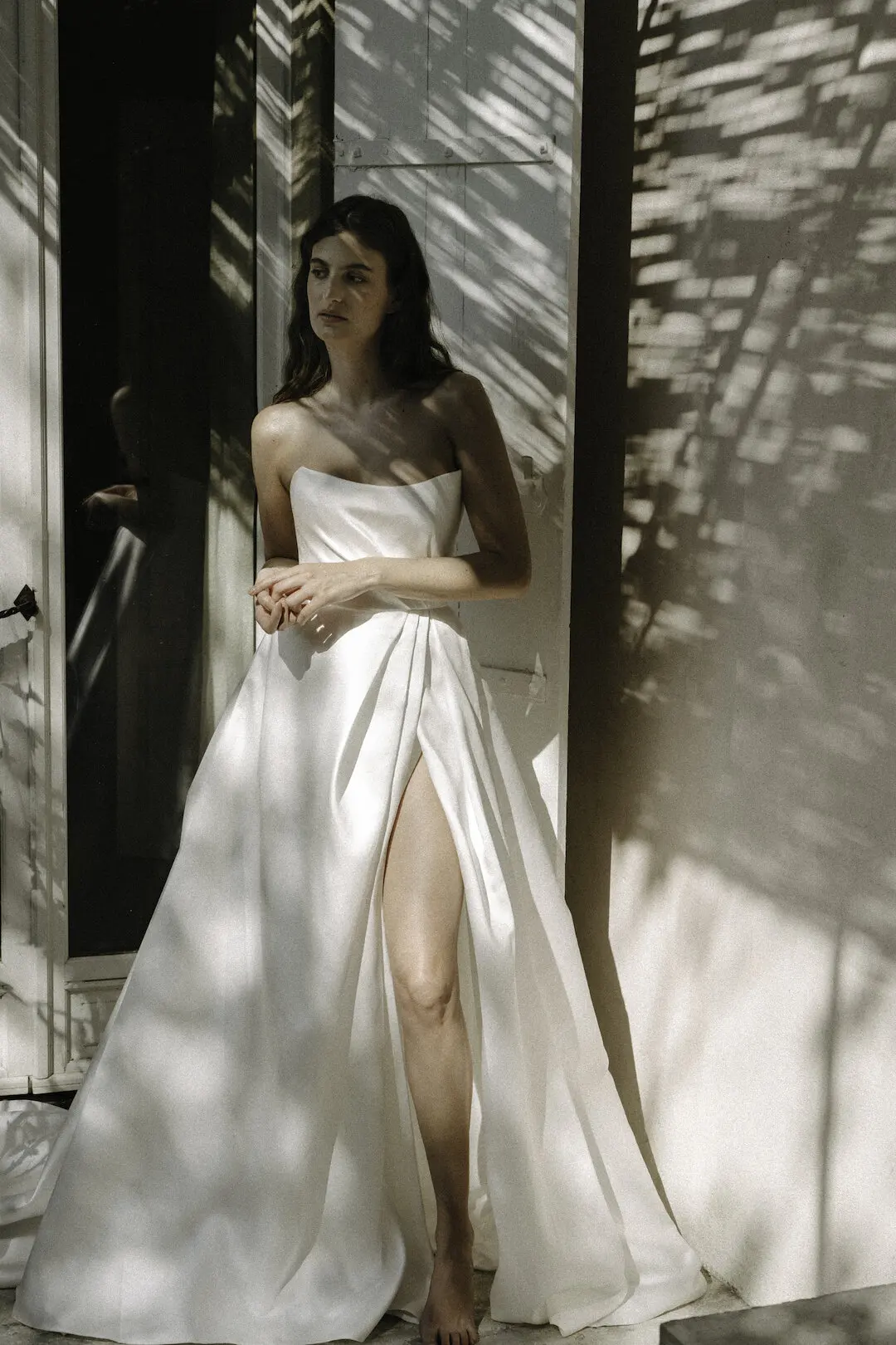Бальное платье мечтательной принцессы с разрезом сбоку без бретелек корсет с открытой спиной свадебное платье Mikado свадебное платье