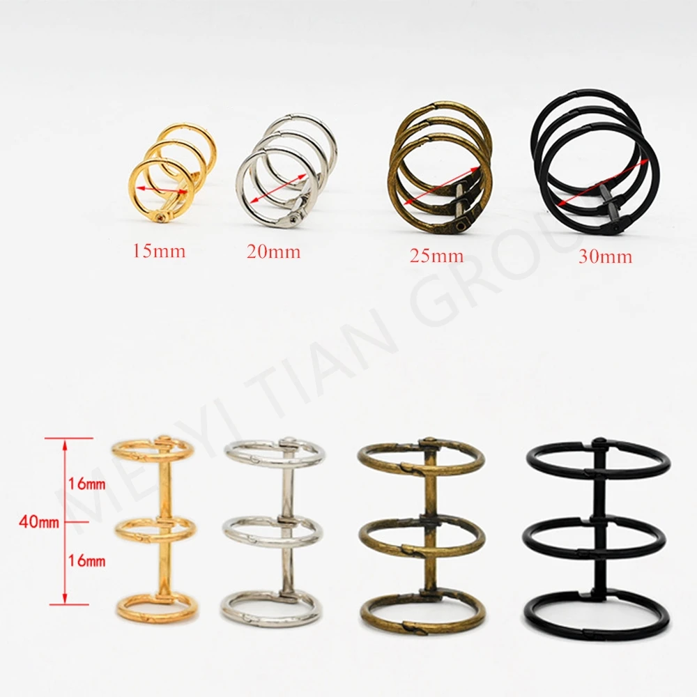 GORGECRAFT 4Pcs 3 Ring Metal Binder Mechanism Iron Loose Leaf Binding Mechanisms Replacement Hinged Clamp Kit O Rings Binding Spines Combs For DIY Planner Making School Document Organization - View #9
