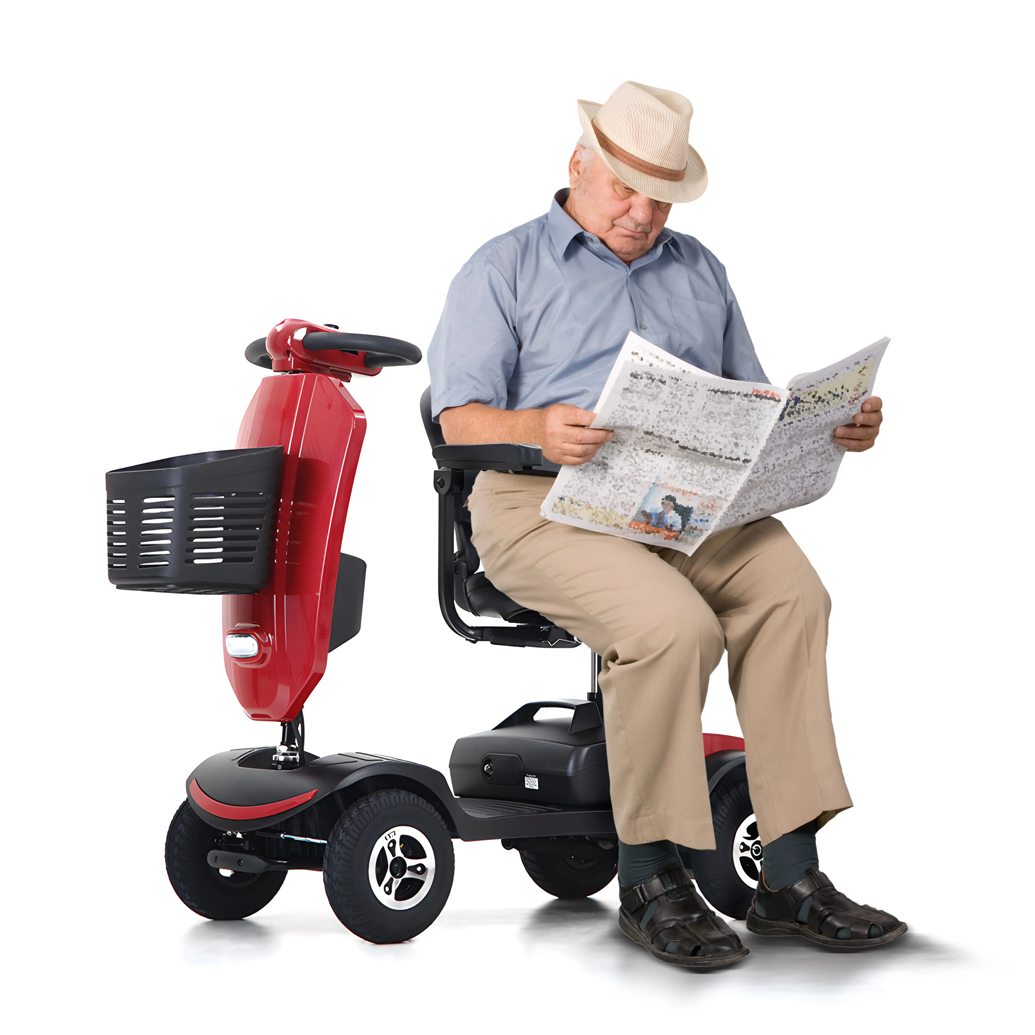 Handicapped Ready Vehicles Detachable 4 Wheel Folding Electric Mobility Scooter for Seniors Disabled