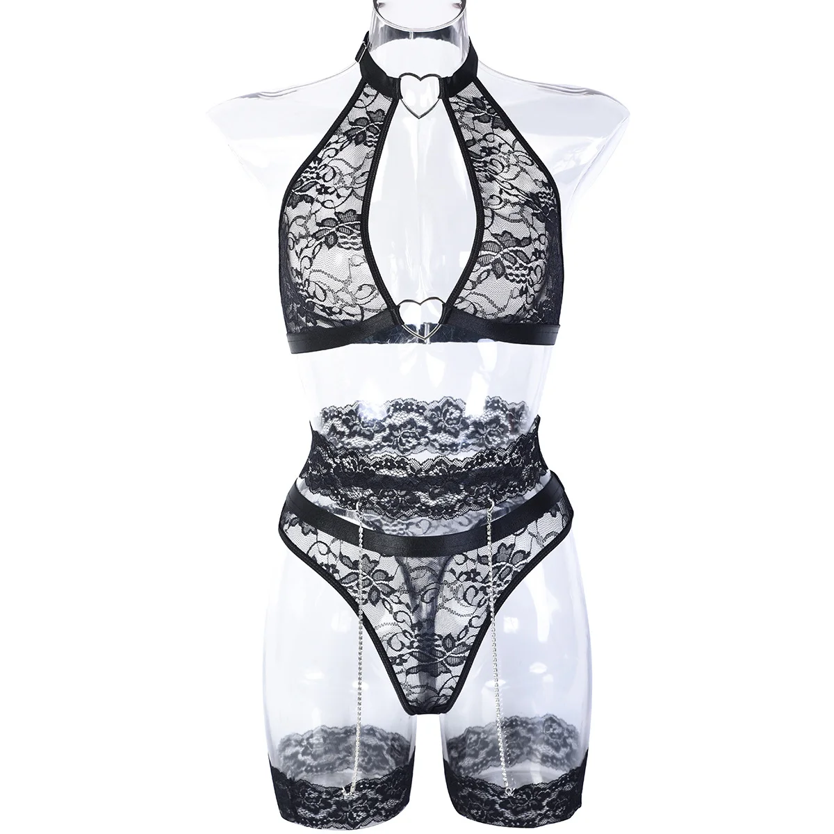 Lace Chain Shaping Underwear Transparent Womens Sexy Underwear Sets ...