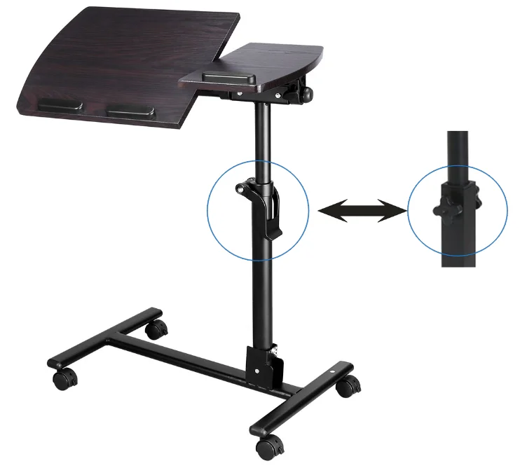 360 Degrees Rotating Desktop Adjustable Laptop Desk Simple Portable Desktop Simple Portable Computer Standing Desk with Wheels