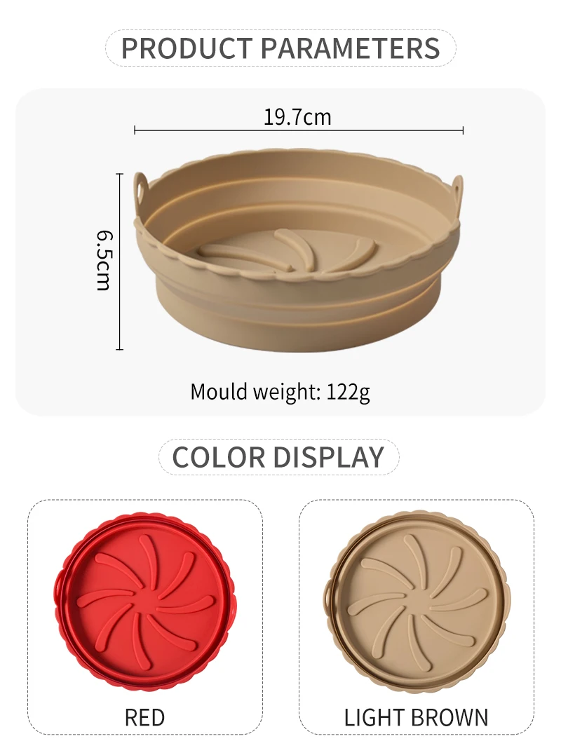 Dumo New 2022 Air Fryer Liners Silicone Reusable Perforated Baking Mat