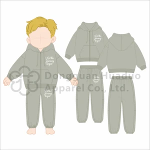 OEM Custom Your Own Brands Design Puff Printing Logo Unisex Kids Boys Zip Hoodie Jogger Pants Sweatsuit Children Tracksuits