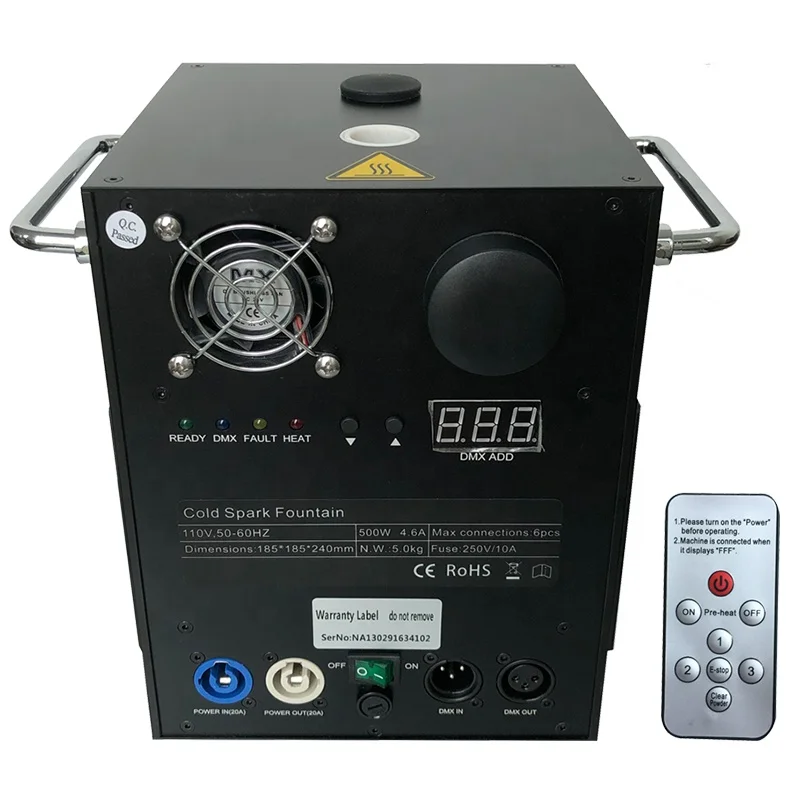 650W DMX Mini Spark Machines with IR Remote Controller for Events Djs