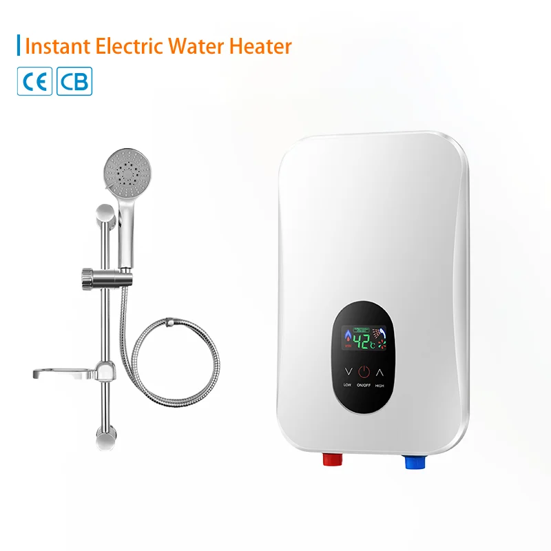 New CE Automatic Bath Instant Electric Water Heater for Shower Car Waterproof White Kitchen Wall Power Storage Casing House