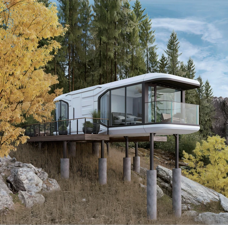 Modular Luxury Prefab Steel Smart Tiny Space Capsule Home