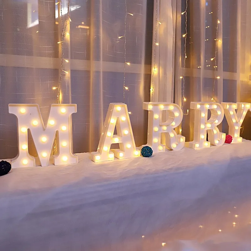 LED Battery Rechargeable Number Led Marry Me Light Up Letters Night Light Gift Christmas Sign Birthday Party Wedding decoration supplier