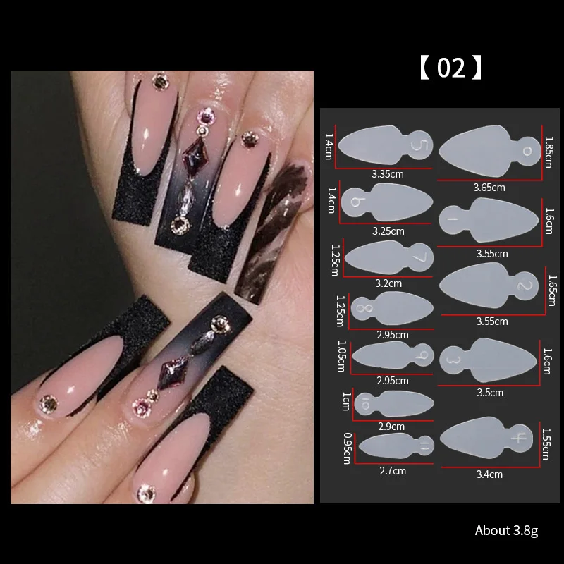 Dual-Nagelformen Set Mit Aufklebern – Wiederverwendbare Silikonformen Für Gel-Nägel, French Maniküre