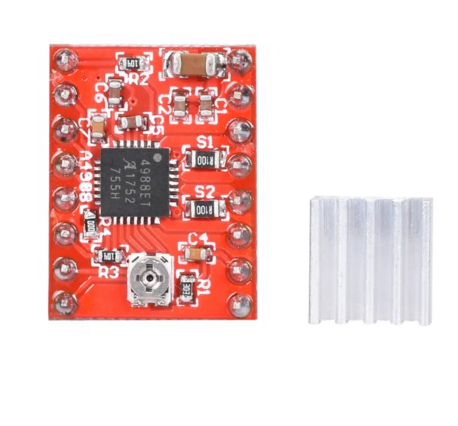 10 Driver Per Motori Stepper A4988 E DRV8825 Con Dissipatore Di Calore Incluso (modello Viola)