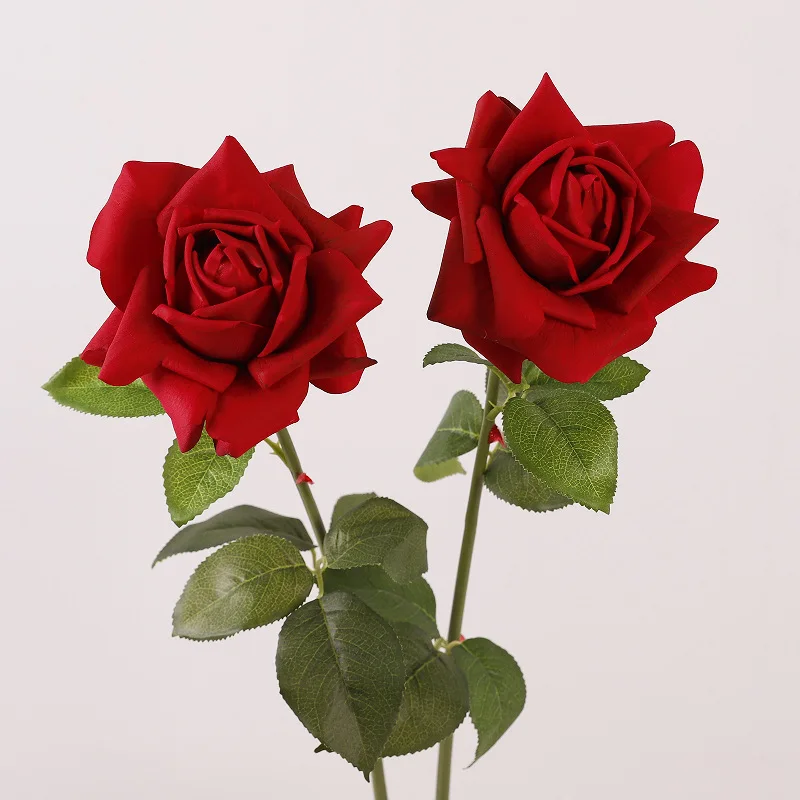 O-x282 Großhandel Langstielige Lebensechte Künstliche Rosen Weiß Rosa Hochzeits-heimdekoration Großköpfige Latex Echt-touch-rosen