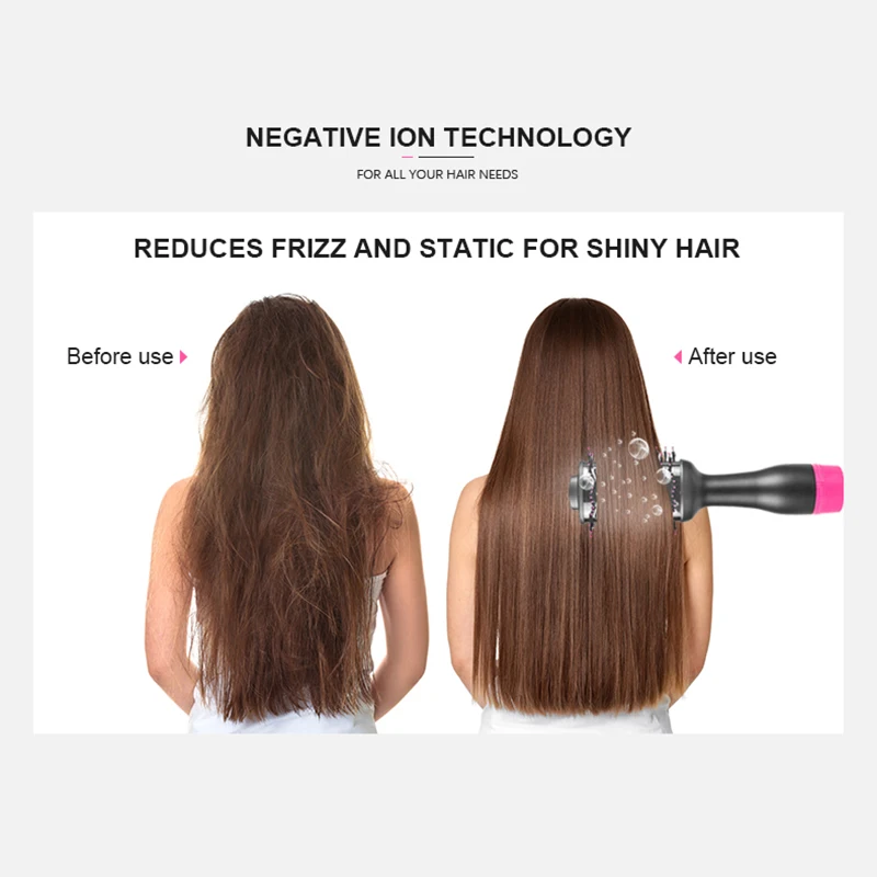 Cheap Price Factory Custom Professional Electric Hair Dryer Brushes Hair Straightener Comb Hot Air Brush Hair Styling Tools