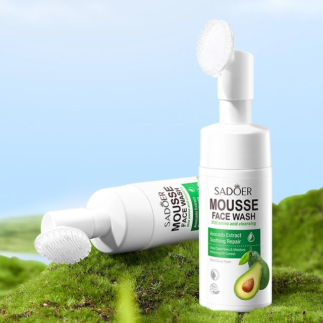 SADOER Best-Selling Whitening Facial Cleanser Avocado Amino Acid Mousse Pore Brush Oil Control Moisturizing Skincare