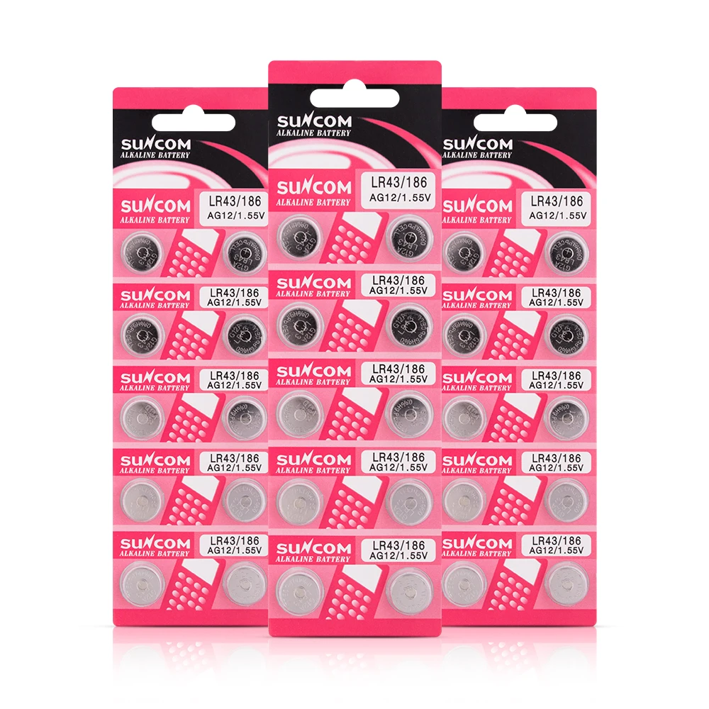 電子機器AG12 LR43 1.5V 95mAH SUNCOMアルカリボタン電池| Alibaba.com