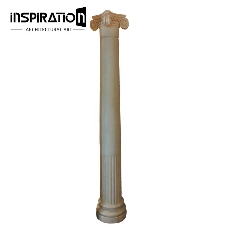 15 Years GFRC Factory Customized Classic Architectural Cast Stone Round Fluted Corinthian Pillar Design Roman Column