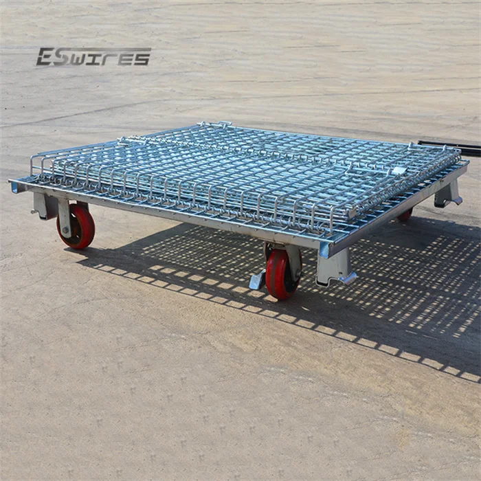 Square Box Zinc Mesh Metal Containers Japanese Folding Wire Basket Gas Cylinder Work Storage Transport Forklift Safety Cage