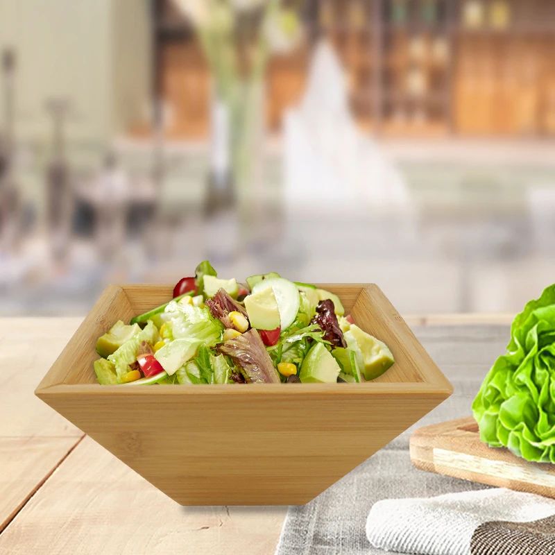 Bamboo Wood Salad Bowl Set With 2 Server Utensils For High Quality