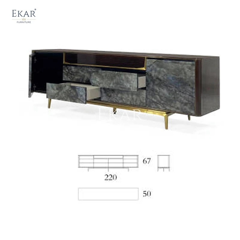 product modern blue emerald marble tv stand reclining wood panel set for living rooms villas apartments schools-66