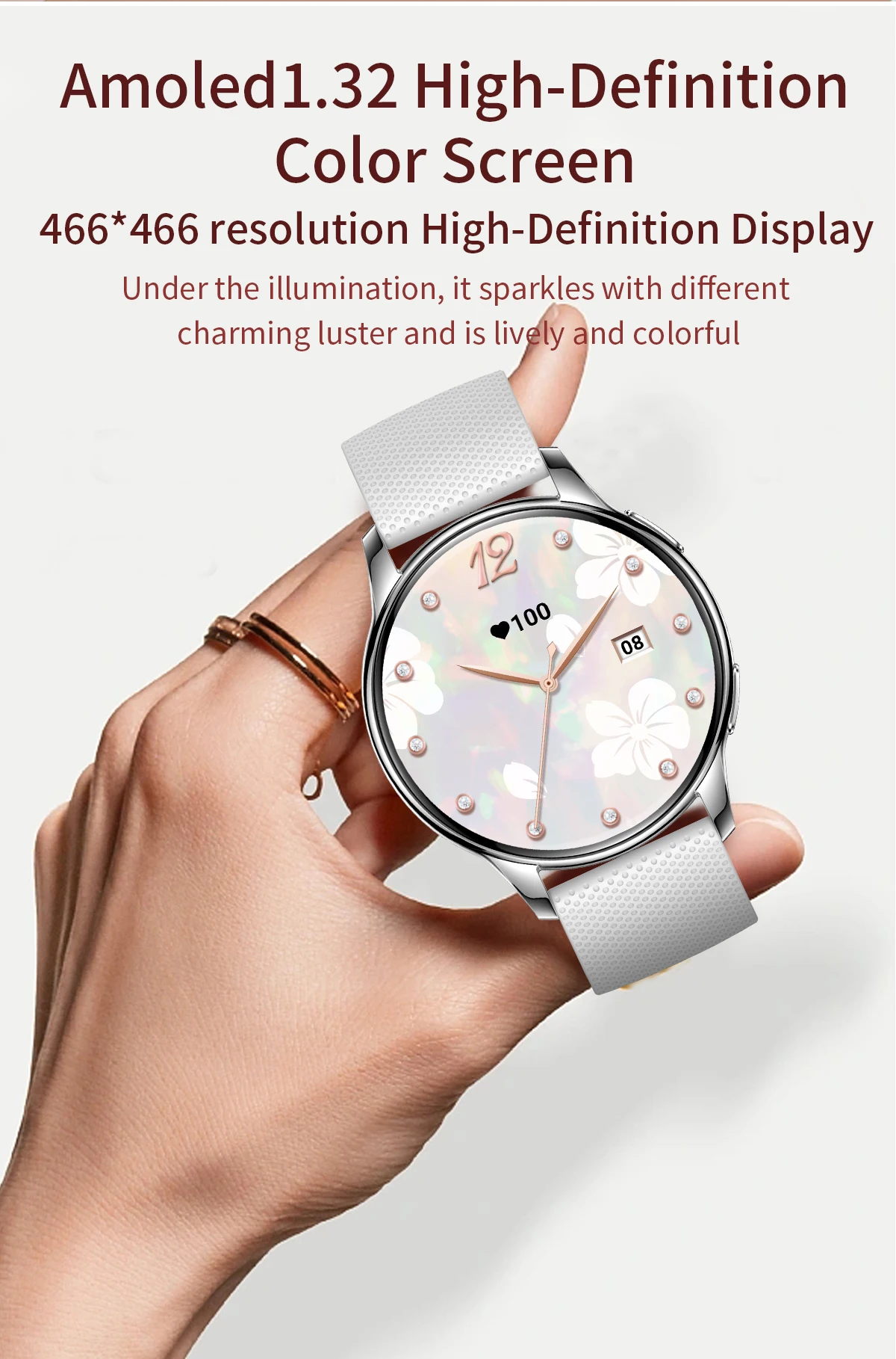 2026 1.32 Inch Screen Y11 Lady Amoled Smart Watch BT Call Heart Rate Monitor IP68 Waterproof Women Men Reloj Smartwatch Y1