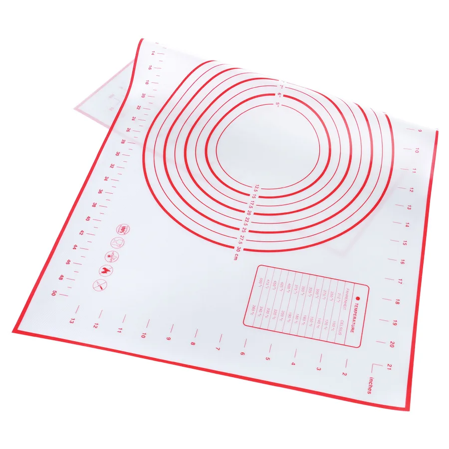 Custom Printing 60x40cm Silicone Baking Mat Dough Mat Silicone Pastry Mat With Measurement