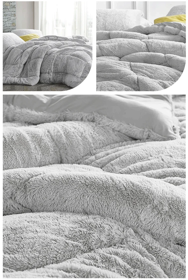 New Arrival Home Use king Size Quilt 3pcs Grey Comfortable Warm Luxury Comforter Set supplier