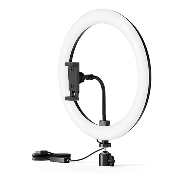 10" LED Selfie Ring Light with Phone Holder, 360° Rotatable, Adjustable 30006000K Color Temperature, USB Powered Fill Light