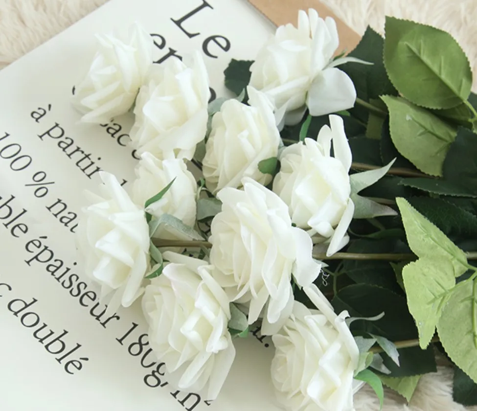 Artificial Silk Real Touch Rose Flowers - Perfect for Decor