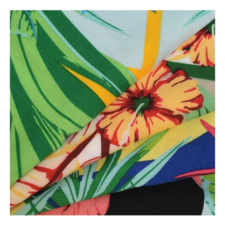 Оптовая торговля гавайский бесплатный образец дешевая цена печать на заказ Мягкая ручная тканая ткань 45s 100% вискоза цветочная