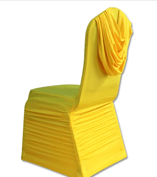 Wholesale Elegant White Back Ruffled Spandex Stretch Chair Covers For