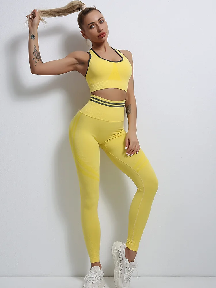 Wholesale Women Workout Bra Shorts Leggings Sets New Yoga Clothes Women Quick Drying High End