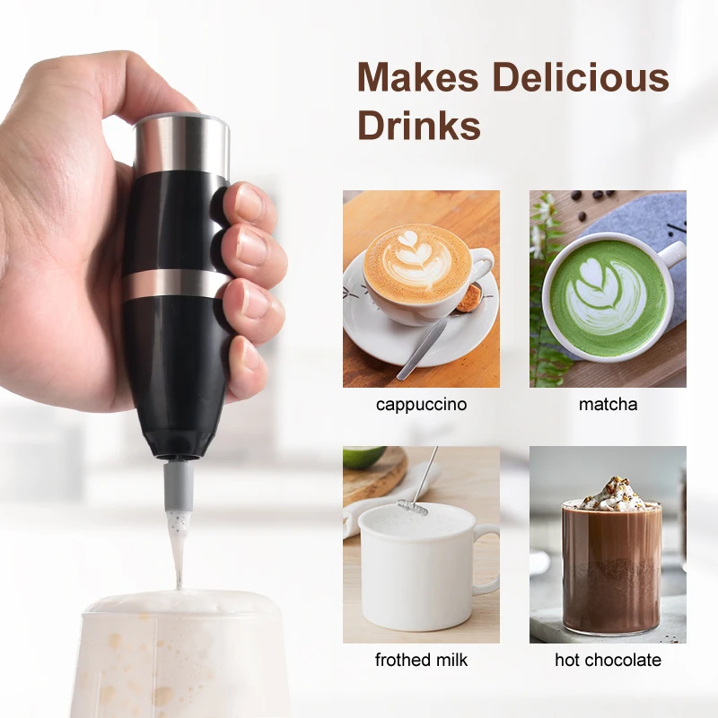 Handle Electric Battery Operated Milk Coffee Powder Mixer Cappuccino