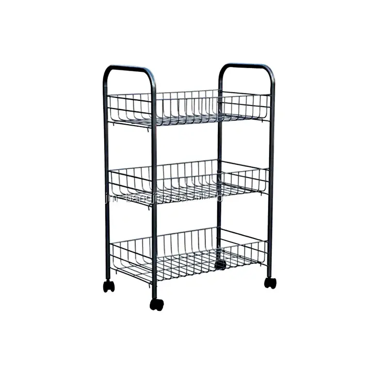 Kitchen Storage Trolleys 3 Tiers Metal Kitchen Vegetable Storage Rack