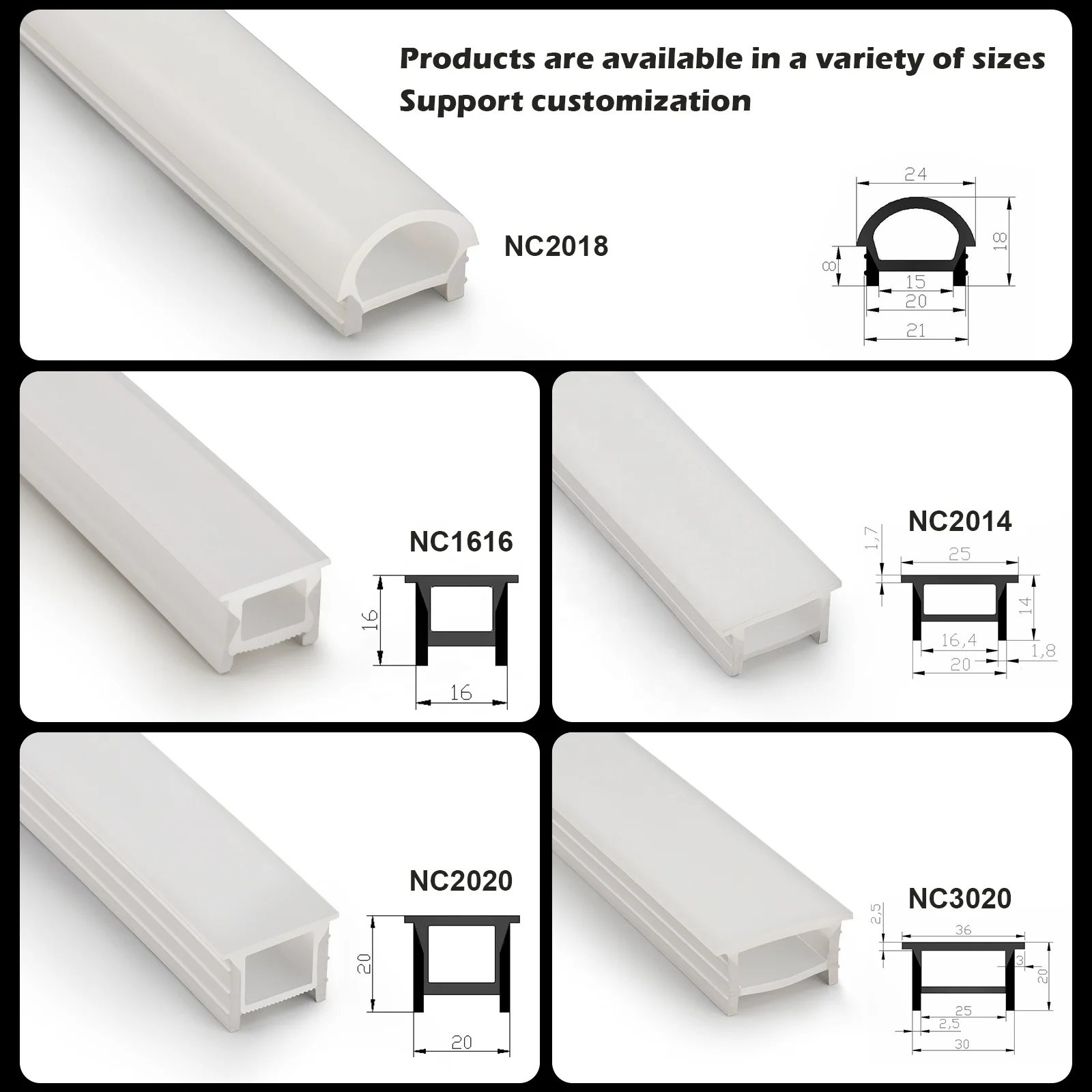 Embedded Flexible Tube LED Strip Rope Light Diffuser Recess LED Silicone Tube Casing LED Channel