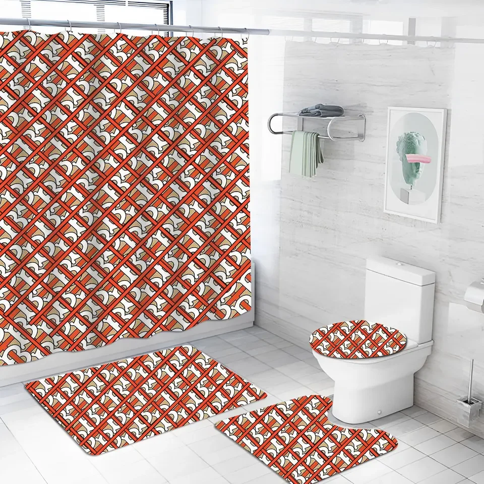 Customizable Brand Name Shower Curtain Mat Set Bath Curtain Bathroom