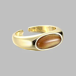 Wholesale Elegant Versatile Trendy Golden Fine Jewelry Rings Engagement Alloy Fashion Adjustable  Women Men Wedding Rings
