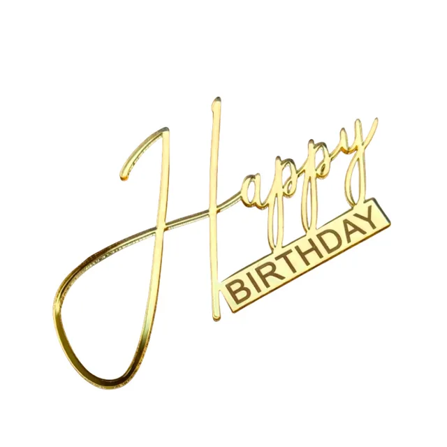 Manufacturers wholesale acrylic cake decoration happy birthday card happy birthday decoration party supplies new cake toppers