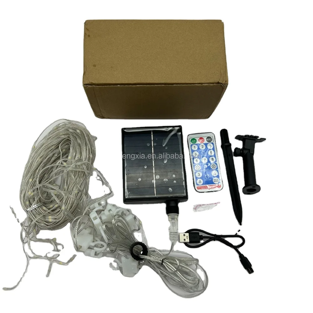 Solar Curtain Lights Garden Outdoor Waterproof Curtain Lights with 8 Modes Timer Waterfall Solar Fairy Lights for Wedding