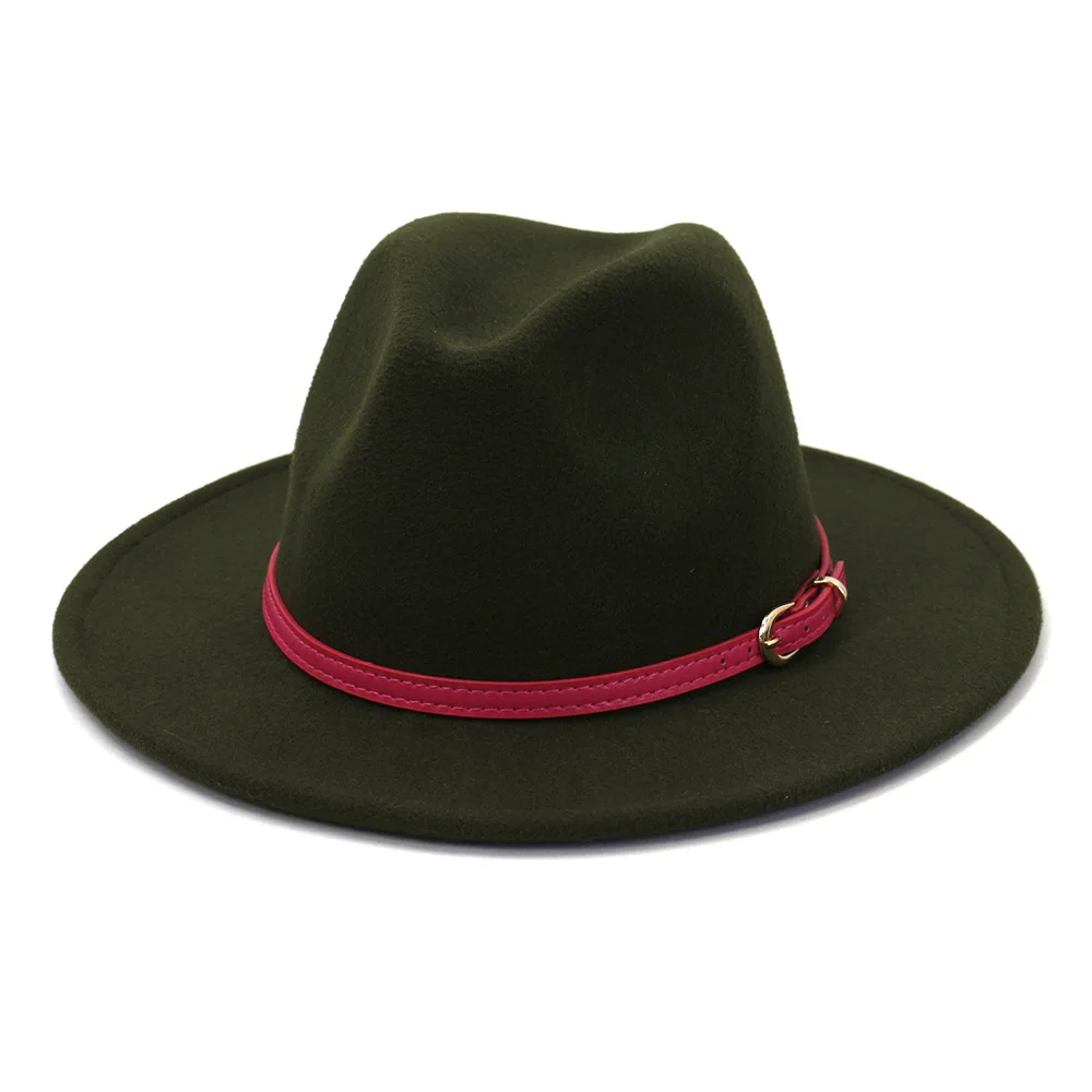 Wide Brim Wool Ladies'fedora Hat 