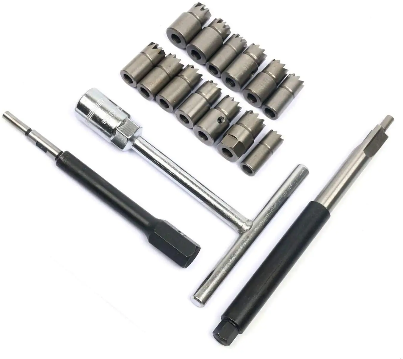 YIZHE 17Pcs Diesel Injector Seal Kit Cutter Special Tools Injector Seat Injector Reamer Car Garage Vehicle Repair Tool