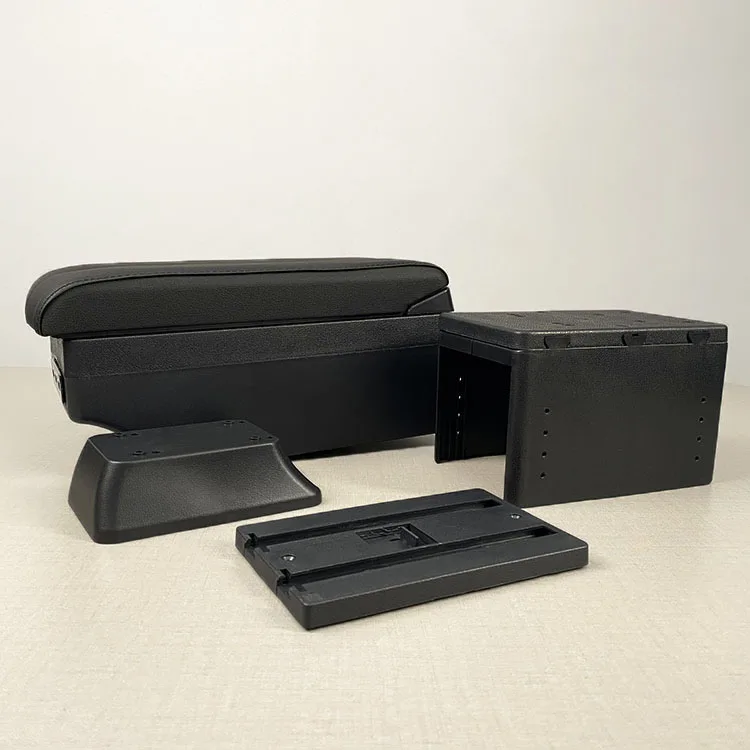 product car armrest console box rotatable leather central container organizer universal sliding armrest box optional usb-4