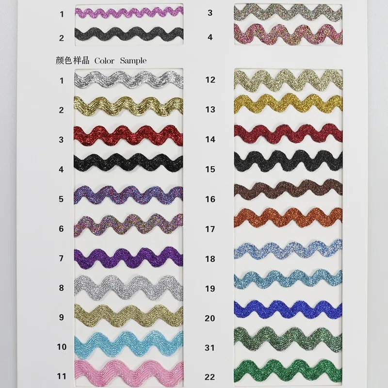 Wholesale Shiny Gold Metallic Lace Trim Rick Rack Trim Ric Rac Ribbon ...