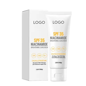 Own Logo Sun Cream UV Protection Waterproof Body Natural Wholesale Niacinamide Pure Brightening Sunscreen