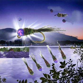 Wholesale #16 Mottled Jig Bead Trout Fly Fishing Lures Fast Sinking Euro Wet Nymph Perdigon Nymph Bass Target Species – Metal Jig – view 4